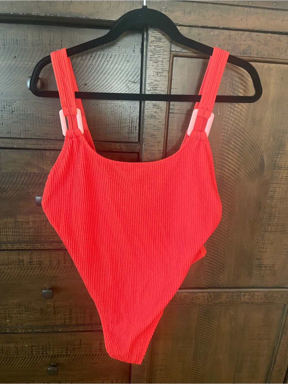 aerie Red Ribbed One-Piece Swimsuit